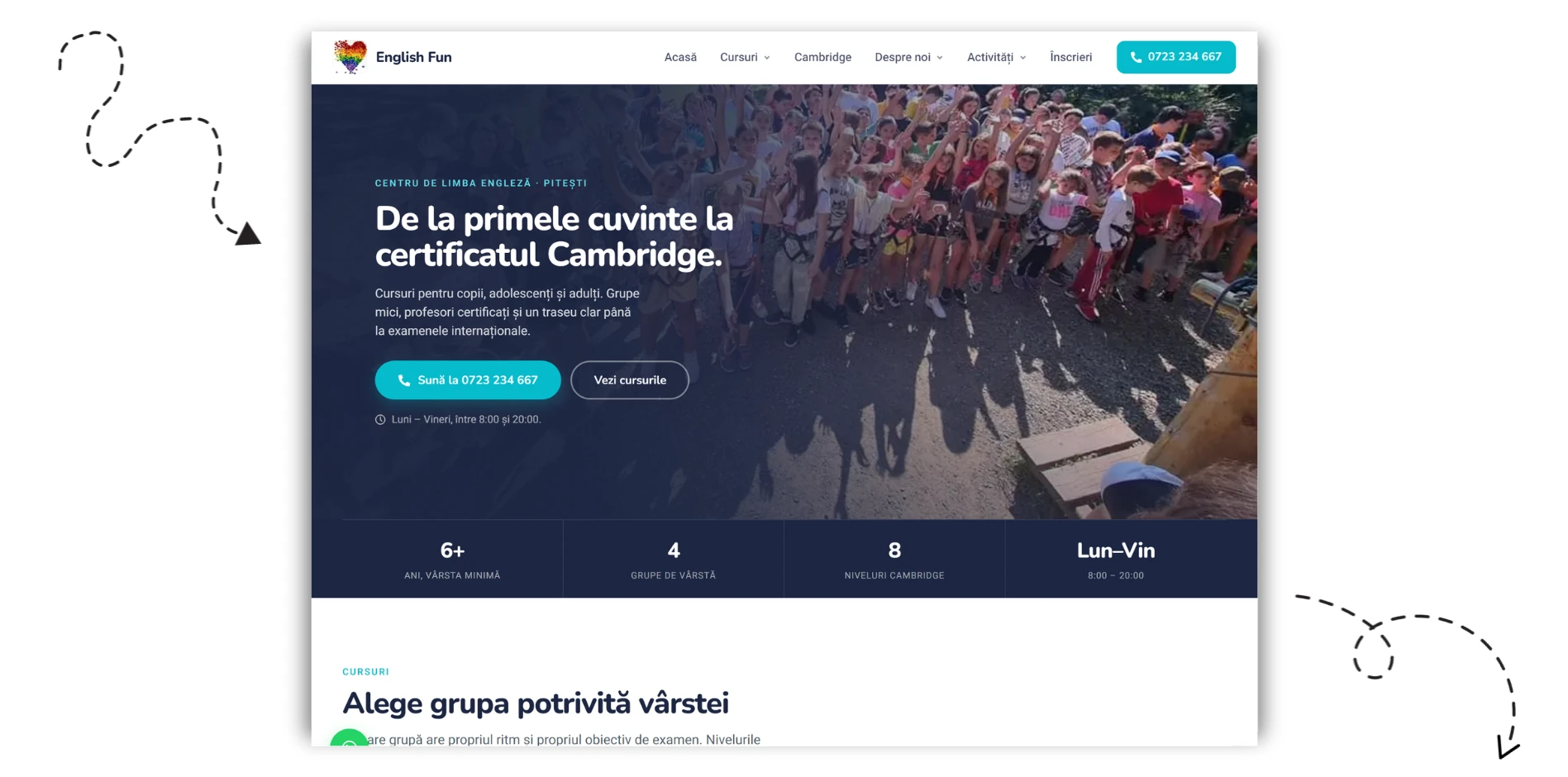 EnglishFun Pitești - website redesign