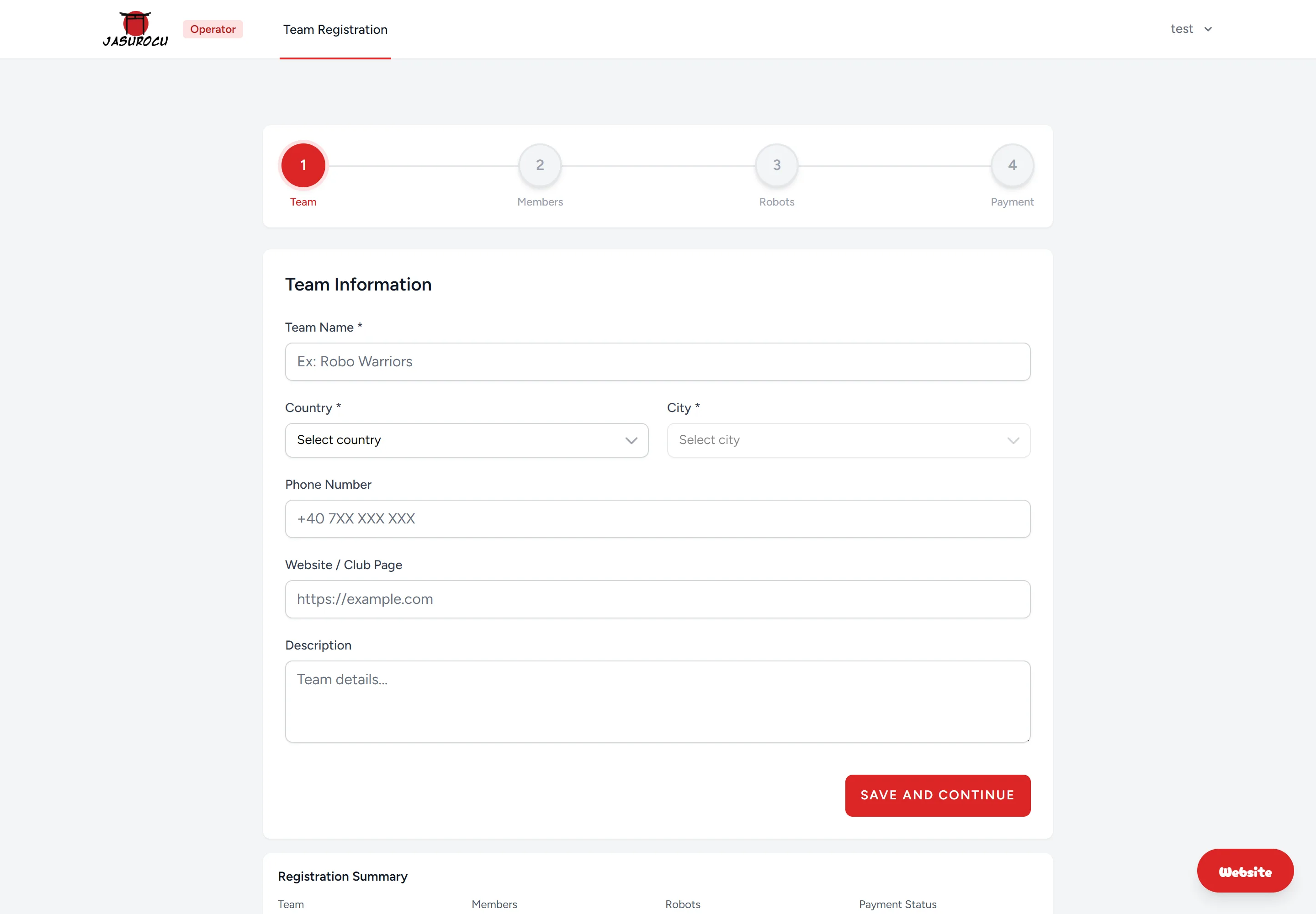 Jasurocu Fest - Registration System