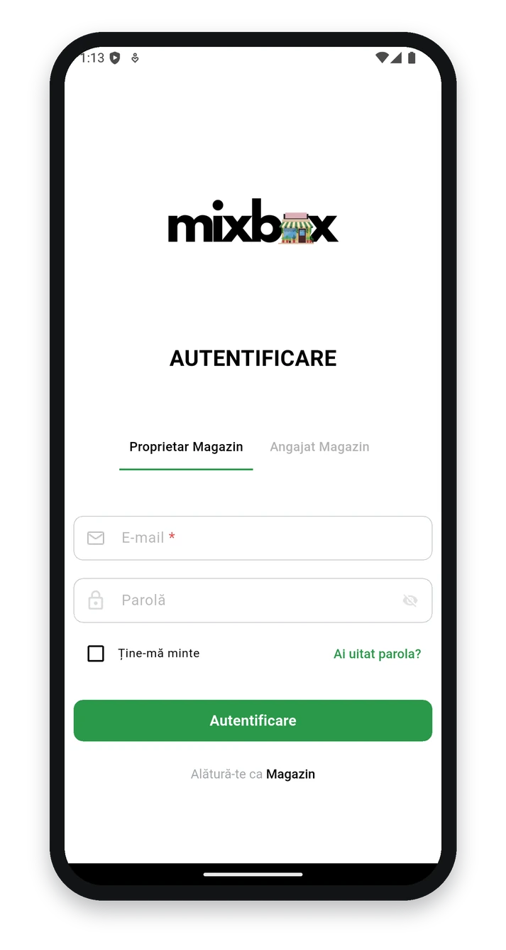 MixBOX Store App - Login