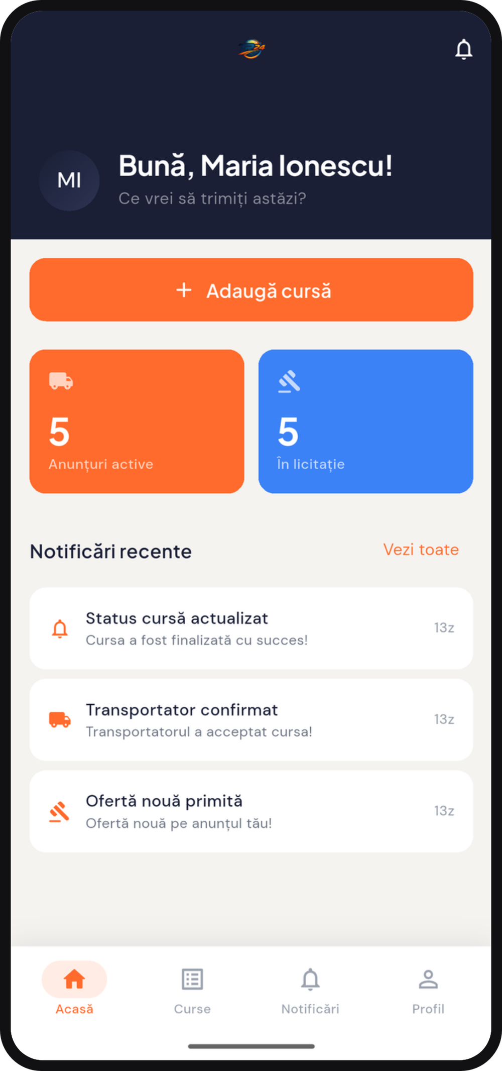 TR24 - Client Dashboard